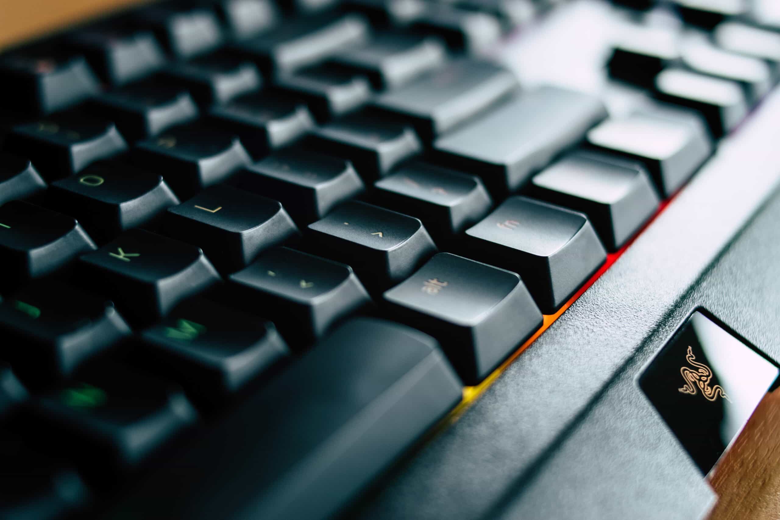 Close up picture of a Razer keyboard to help illustrate the best Razer keyboards